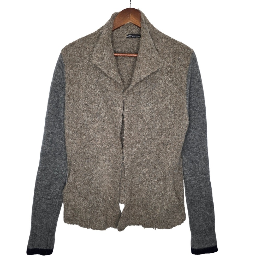 James Perse 3 Large Beige Wool & Alpaca open Cardigan Cozy Sweater Wool Blend